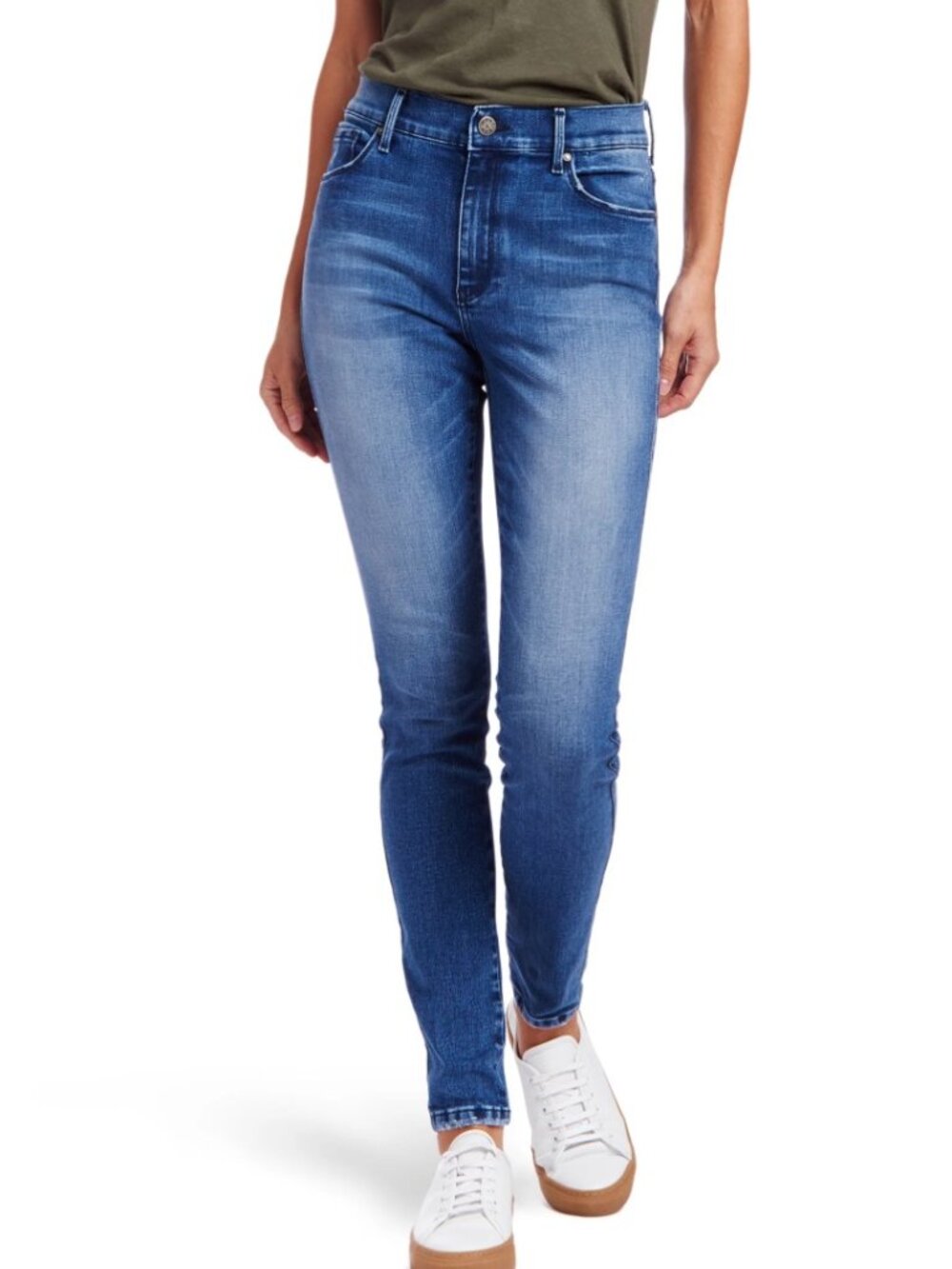 Mott & Bow High Rise Skinny Moore Jeans- 28- Medium Blue-  Italian Denim